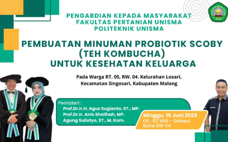 PENGABDIAN MASYARAKAT POLISMA DAN FAKULTAS PERTANIAN UNISMA KENALKAN TEH KOMBUCHA SEBAGAI MINUMAN PROBOITIK KELUARGA DI LOSARI