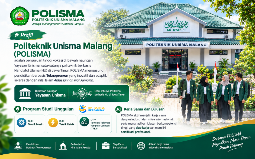 Profil Politeknik Unisma Malang (POLISMA) dengan program studi vokasi unggulan